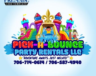 Custom Bounce House & Waterslide Logo SVG PNG PDF | Fast 24HR Rental Branding Design
