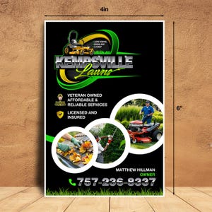 Lawn Care Flyer Template - Landscaping Flyer - Lawn Care Door Hanger - Lawn Care Business Card