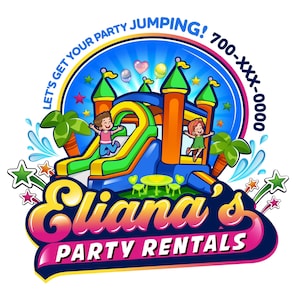 Custom Bounce House Logo Design: Inflatable Rental Business Branding