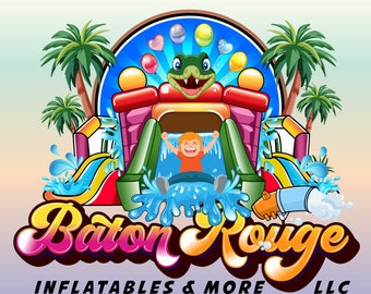 Bounce House Rental Logo Design - Party Branding | 24HR