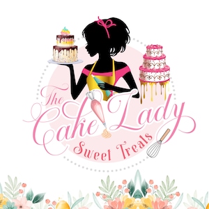 Custom Bakery Logo Design: Woman Chef, Cake & Sweets