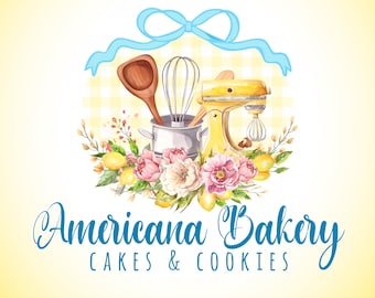 Bakery Logo Design: Floral Mixer Business Sign