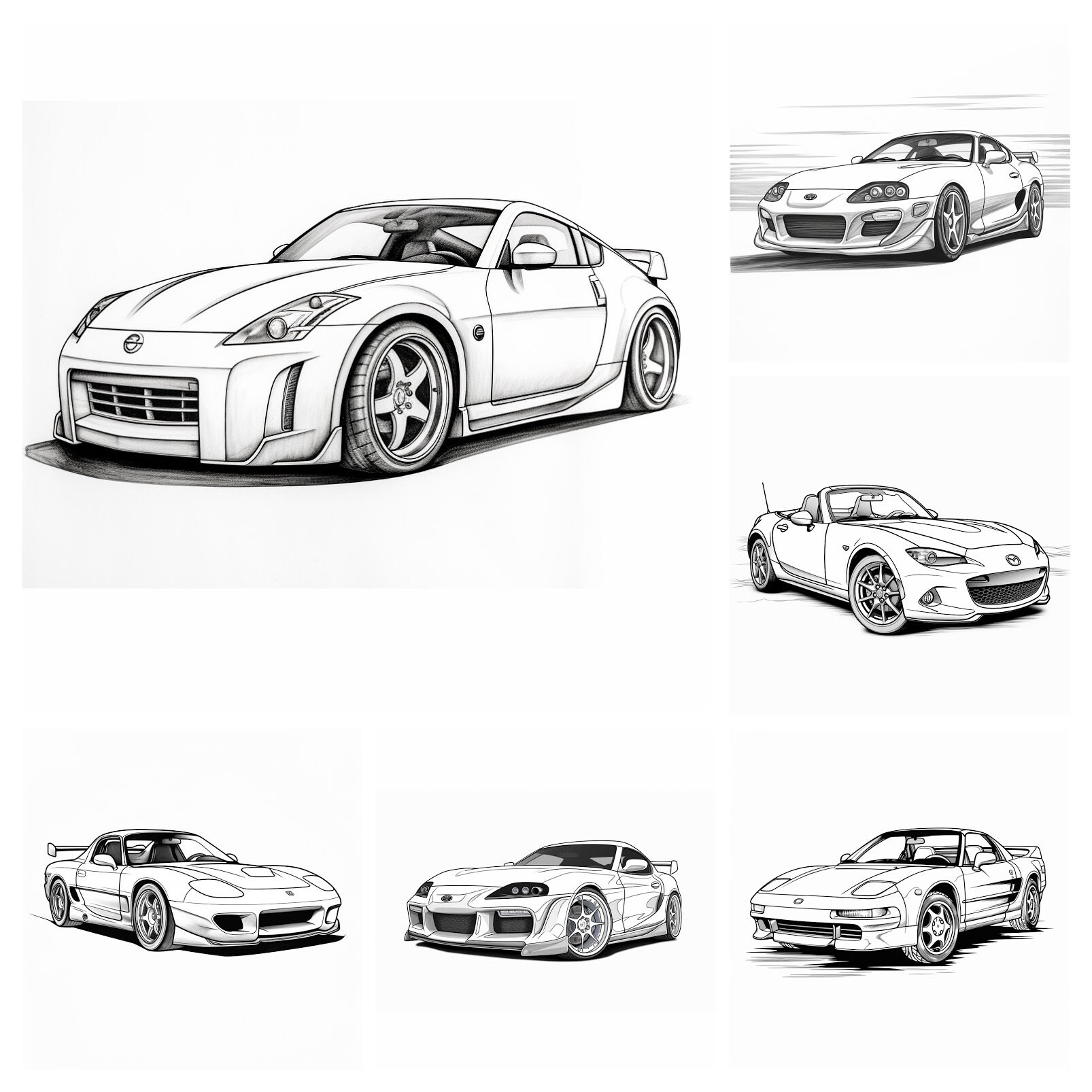 16 JDM Cars Coloring Pages Etsy
