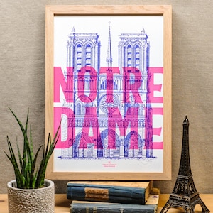Affiche Letterpress Notre Dame de Paris