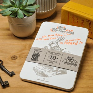 Collection of 10 Alice in Wonderland Letterpress Cards