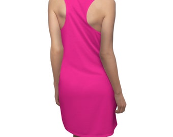 Vestido rosa con espalda cruzada para mujer