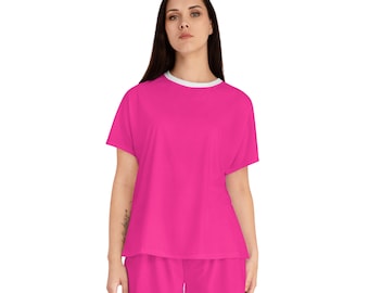 Ensemble de pyjama court rose pour femme