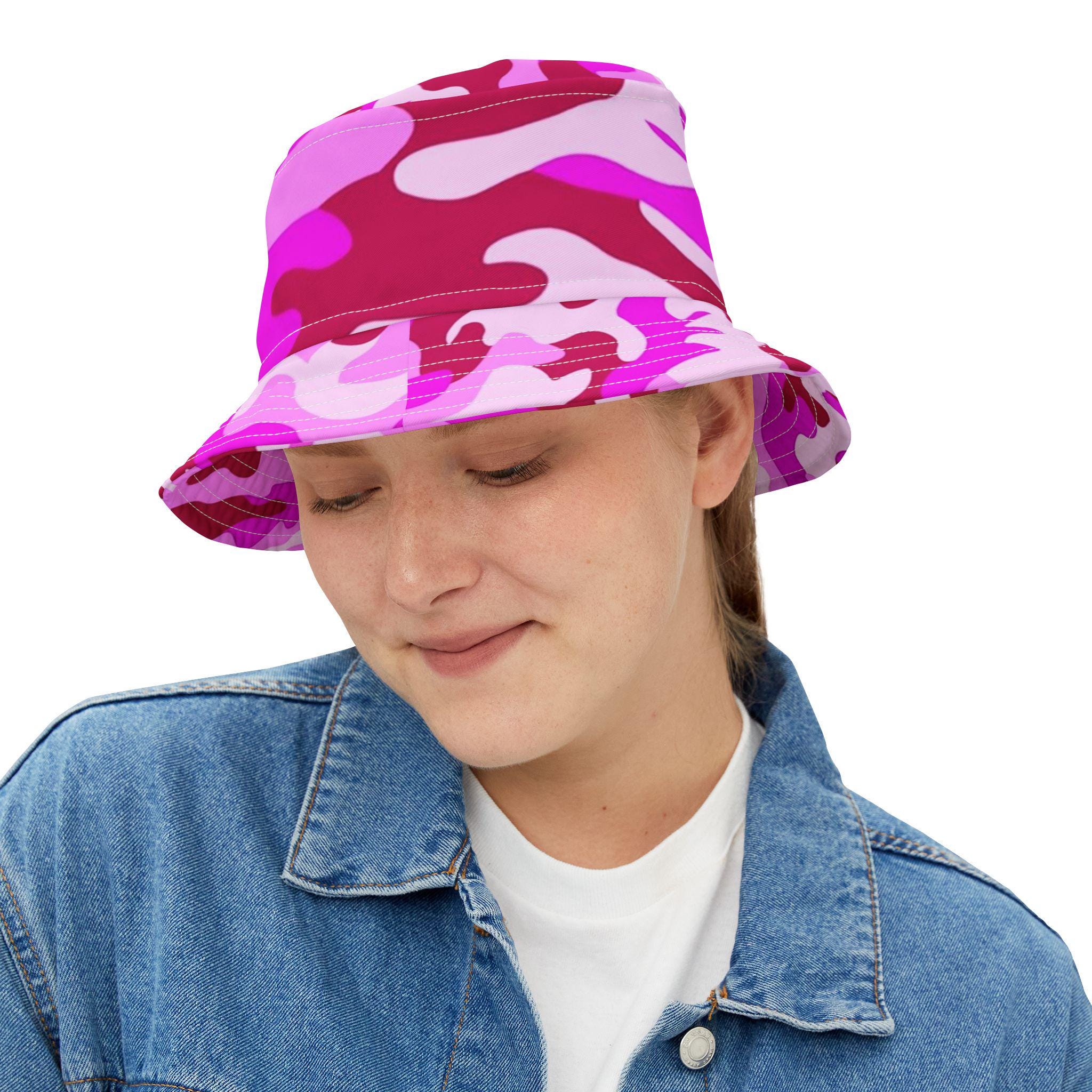 Pink Camo Bucket Hat Etsy UK