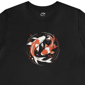Koi Fish Love - Unique Graphic T-Shirt with Dual Circling Koi Fish Design