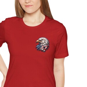 Trump Patriotic Eagle Tee, USA President 47 Shirt, American Symbol Top, Unisex Jersey T-Shirt, 4th of July Apparel, Election Day Gift