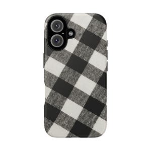 Buffalo Check Plaid Phone Case - Black And White - iPhone And Android - Gloss/Matte Finish - Durable, Stylish Protective Cover image 9
