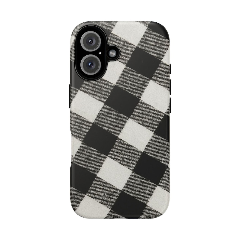Buffalo Check Plaid Phone Case - Black And White - iPhone And Android - Gloss/Matte Finish - Durable, Stylish Protective Cover image 9