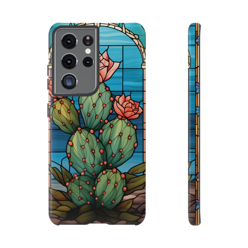 Cactus Stained Glass Design iPhone Case - Glossy or Matte Finish - iPhone, Samsung, Google image 7