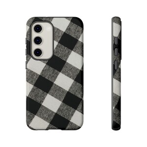 Buffalo Check Plaid Phone Case - Black And White - iPhone And Android - Gloss/Matte Finish - Durable, Stylish Protective Cover image 5
