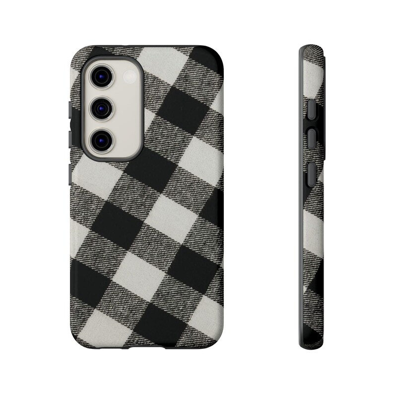 Buffalo Check Plaid Phone Case - Black And White - iPhone And Android - Gloss/Matte Finish - Durable, Stylish Protective Cover image 5