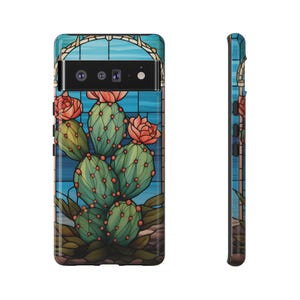 Cactus Stained Glass Design iPhone Case - Glossy or Matte Finish - iPhone, Samsung, Google image 3