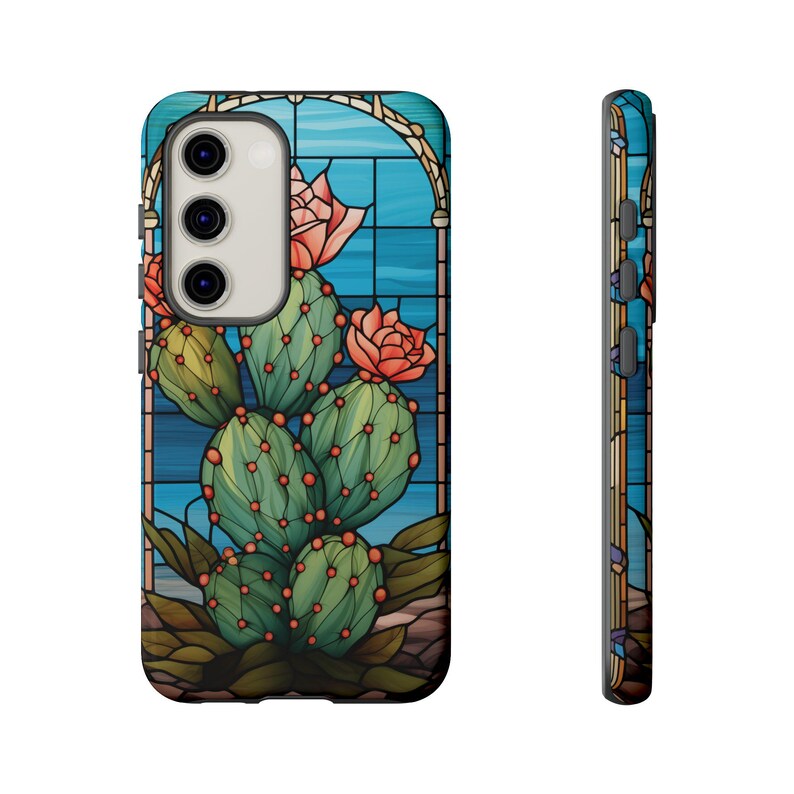 Cactus Stained Glass Design iPhone Case - Glossy or Matte Finish - iPhone, Samsung, Google image 6
