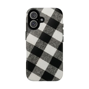 Buffalo Check Plaid Phone Case - Black And White - iPhone And Android - Gloss/Matte Finish - Durable, Stylish Protective Cover image 8
