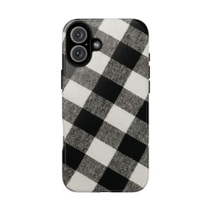 Buffalo Check Plaid Phone Case - Black And White - iPhone And Android - Gloss/Matte Finish - Durable, Stylish Protective Cover image 10