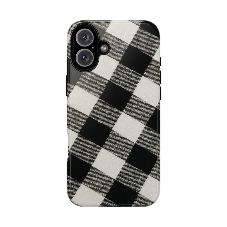 Buffalo Check Plaid Phone Case - Black And White - iPhone And Android - Gloss/Matte Finish - Durable, Stylish Protective Cover image 10