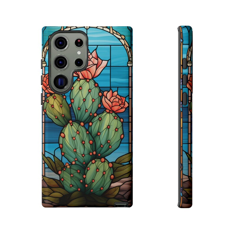 Cactus Stained Glass Design iPhone Case - Glossy or Matte Finish - iPhone, Samsung, Google image 5