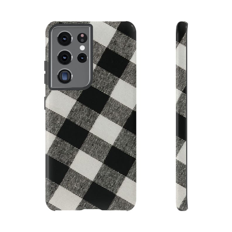 Buffalo Check Plaid Phone Case - Black And White - iPhone And Android - Gloss/Matte Finish - Durable, Stylish Protective Cover image 6