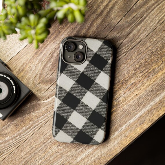 Buffalo Check Plaid Phone Case - Black And White - iPhone And Android - Gloss/Matte Finish - Durable, Stylish Protective Cover