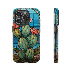 Cactus Stained Glass Design iPhone Case - Glossy or Matte Finish - iPhone, Samsung, Google image 4