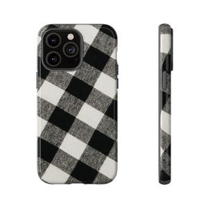 Buffalo Check Plaid Phone Case - Black And White - iPhone And Android - Gloss/Matte Finish - Durable, Stylish Protective Cover image 3
