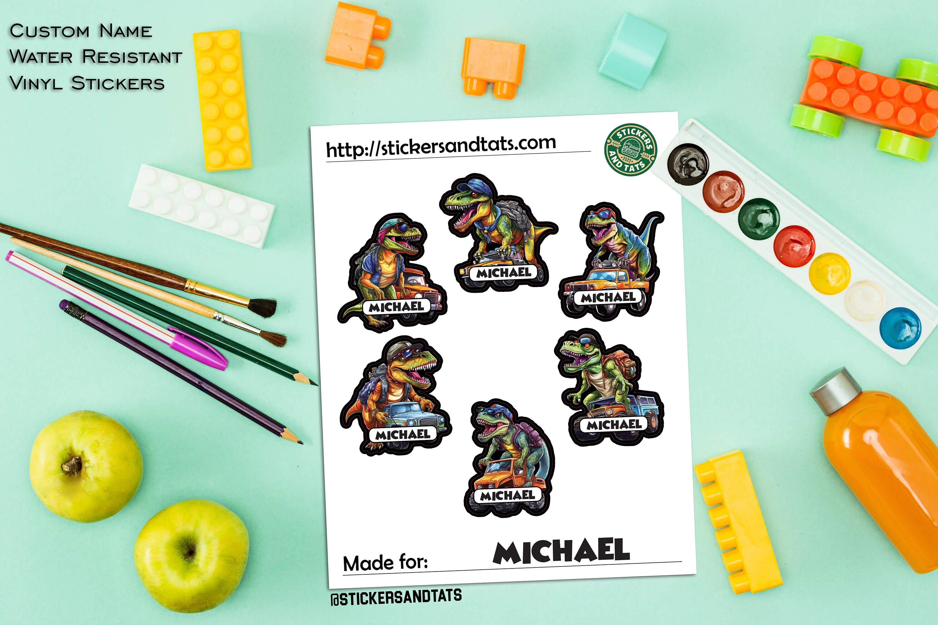 DINOSAUR Sticker Set/ Mini Dinosaur Stickers/ Dinosaur Pop-Up Stickers/  Kids' Crafts/ School Crafts/ Scrapbooking/ Card Making