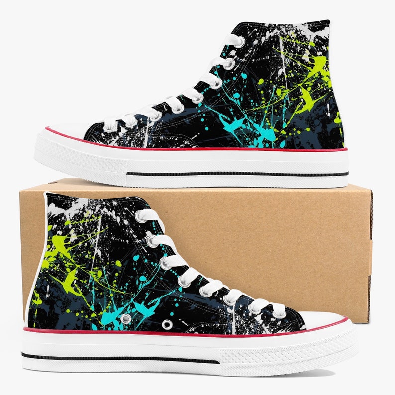 Paint Splashes Converse Paintsplatter Sneakers Artistic Footwear