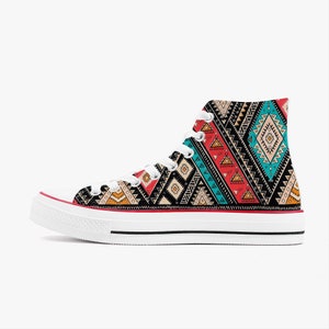Multicolor Rose Floral Abstract Tribal Aztec Men's Sneakers main image 0