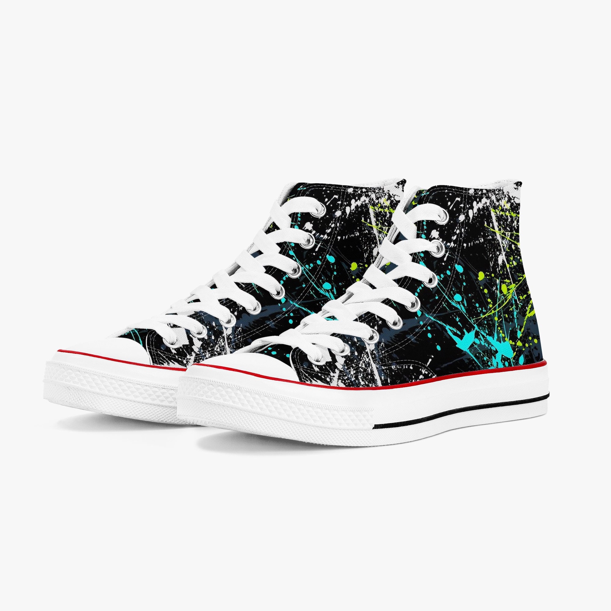 Paint Splashes Converse Paint splatter Sneakers Artistic Footwear Multicolor Trainers Print Canvas High Tops Shoes Etsy UK
