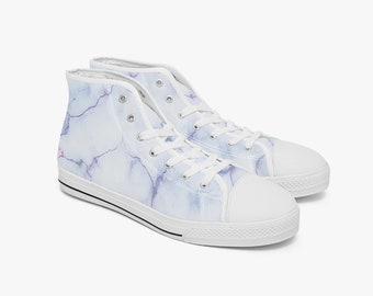 White Marble Sneakers, Lightning Print Slippers, Electric Converse, Thunderbolt Footwear, Trendy Shoes, Stylish Trainers, Urban Plimsolls.