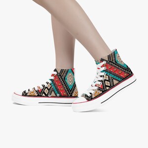 Turquoise Aztec Print Sneakers main image 1