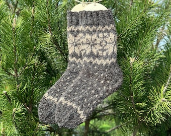 Chaussettes 100 % laine d'alpaga Chaussettes chaudes et douillettes d'hiver Chaussettes nordiques tricotées à la main