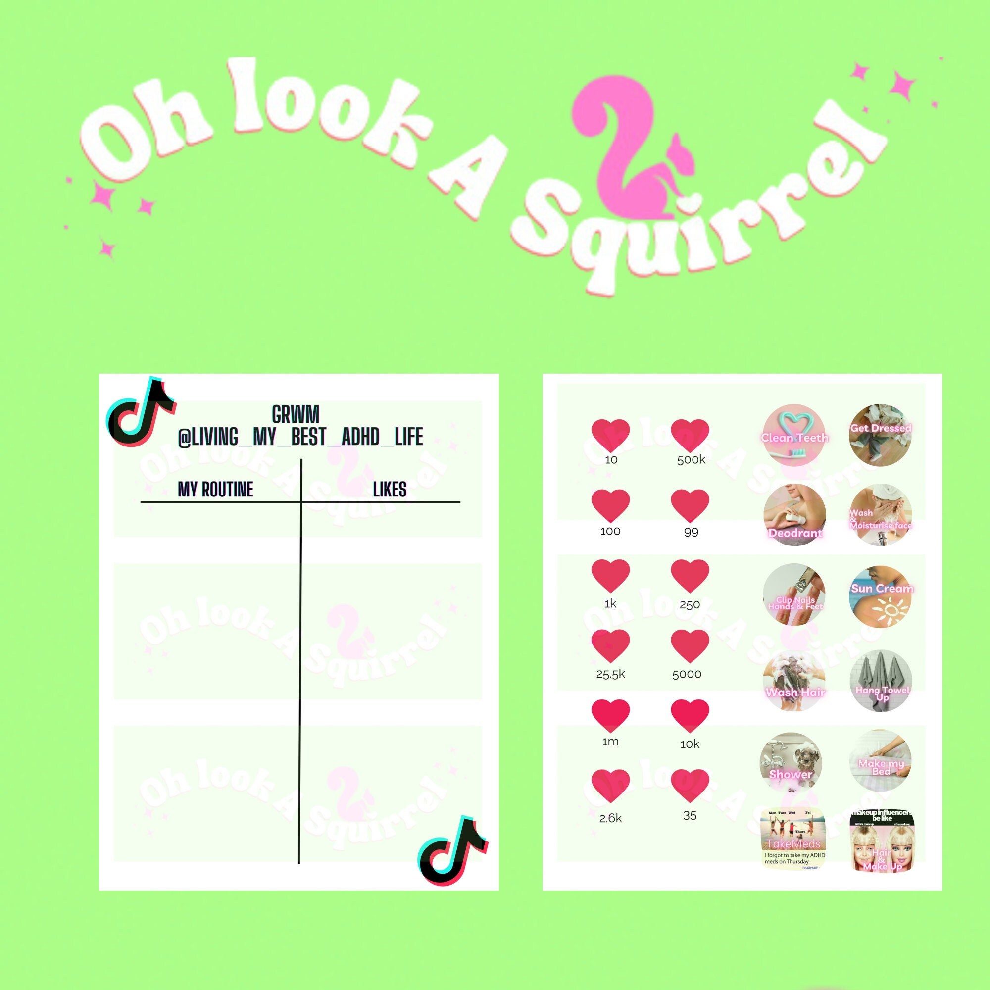 Visual ADHD/ADD Morning Routine Chart for Teenage Girl - Etsy