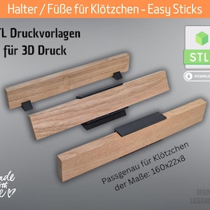 3D - Mounts, stands, feet, accessories for your DIY blocks / Easy Sticks projects - Digital STL file for 3D printing