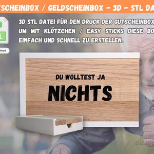 Your personalized gift card box / money box / birthday / 3D print template for block DIY | STL file for Easy Sticks or blocks