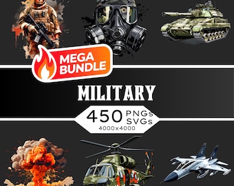Military Clipart Bundle: 450+ SVG & PNG Images (Commercial Use)