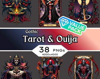 Gothic Tarot & Ouija Clipart • Occult Divination PNG (Digital Download)