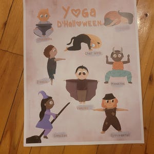 Yoga Halloween pour Enfants – Ensemble Téléchargeable : Cartes, Affiche, Jeu et Plan de cours