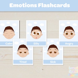 Emotion Flashcards, Toddler Boys Feelings, Montessori Printable ...