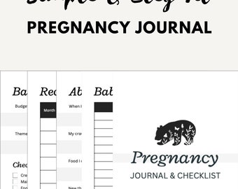 My Pregnancy Journal, Expectant Mother Gift, Pregnancy Planner - Safari - gift for parents to be, pregnancy record book. Gift/Present