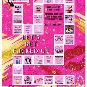 Girl&#39;s Night Drinking Board Game, Drunk Game Board, Girls Night In, Custom Game Board, Adult Party Games, Drinking Game Board