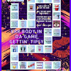Girl&#39;s Night Drinking Board Game, Drunk Game Board, Girls Night In, Custom Game Board, Adult Party Games, Drinking Game Board