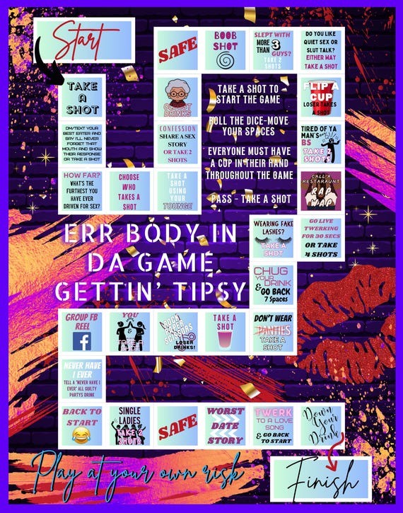 Girl's Night Drinking Board Game, Drunk Game Board, Girls Night In, Custom Game Board, Adult Party Games, Drinking Game Board