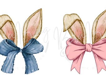 Bunny Ears PNG, schattige afbeelding paashaas, konijnenoren, pastel paascadeau voor vrouwen, vrolijk Pasen, blauwe konijnenoren, roze konijnenoren