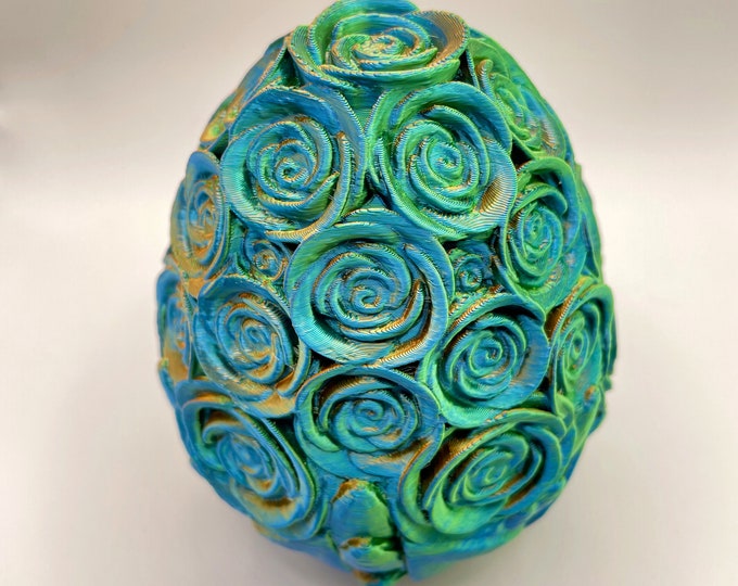 3D Printed Rose Egg: Unique Floral Decor