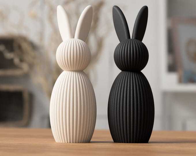 Minimalist 3D Printed Bunny Decor | Modern Easter Bunny Sculpture | Color Choice | Shelf & Desk